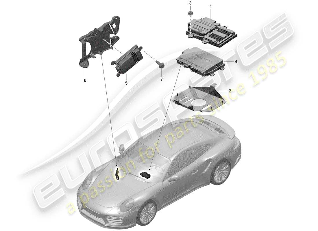 porsche 991 turbo (2020) amplifier part diagram