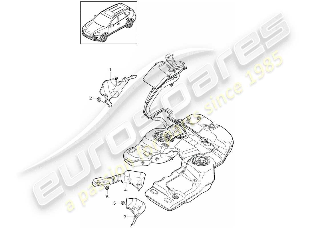 porsche cayenne e2 (2011) fuel tank part diagram