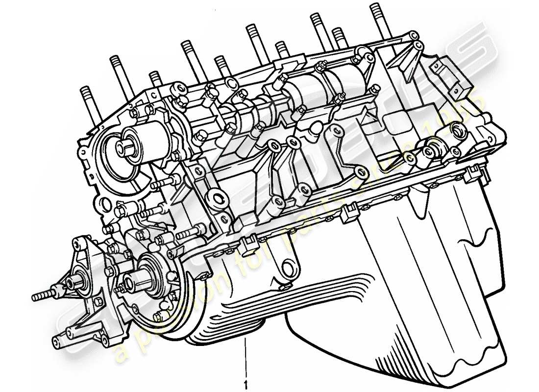 porsche 924s (1988) short engine - crankcase part diagram
