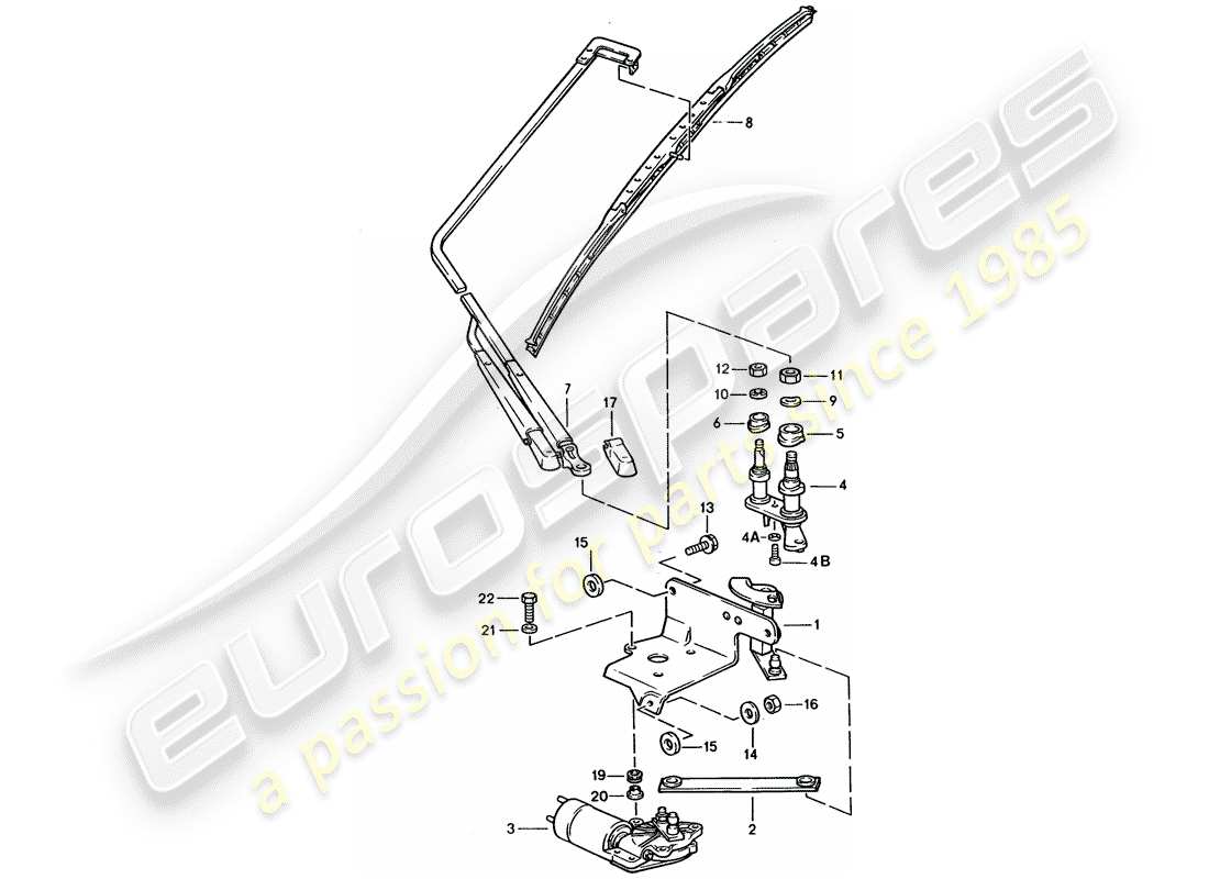 porsche 928 (1993) rear window wiper part diagram