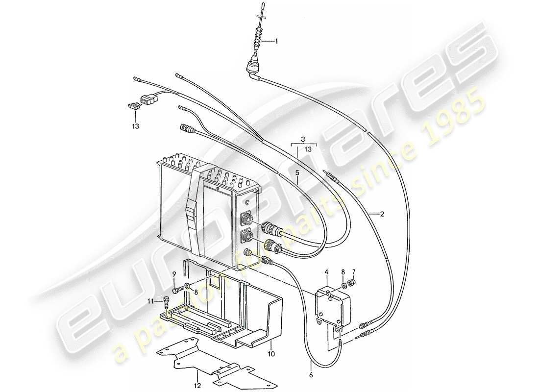 porsche 928 (1990) phone preparation part diagram