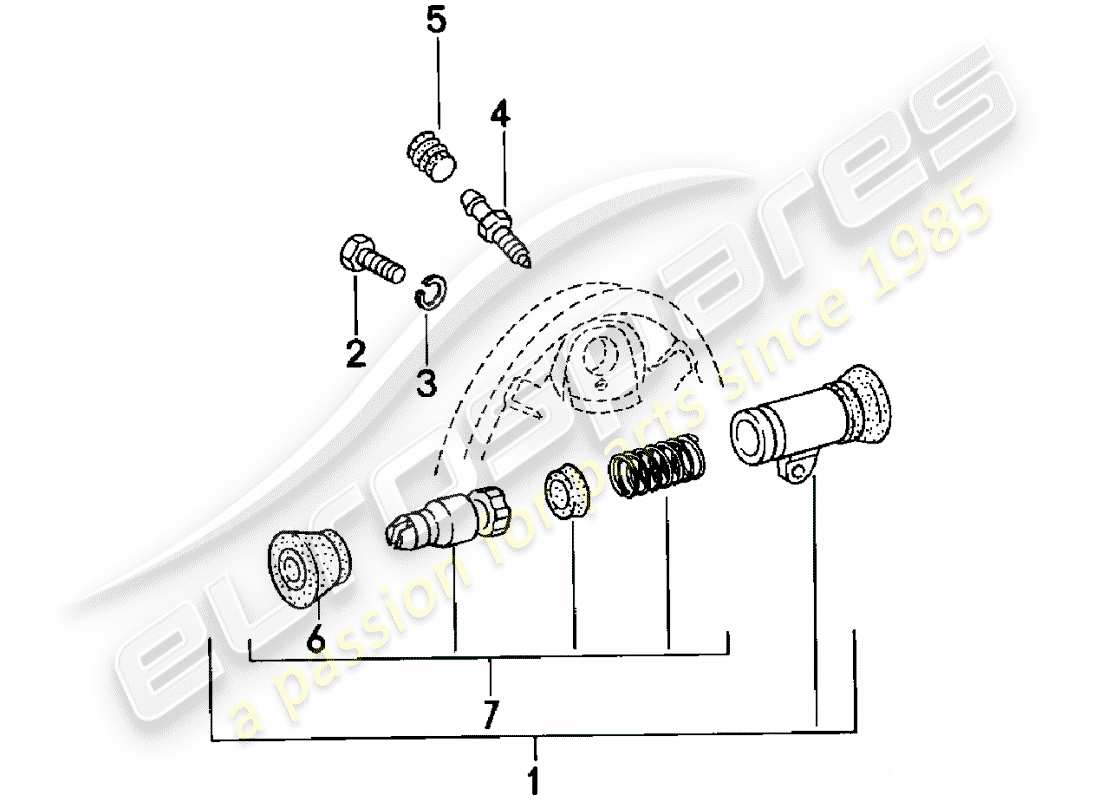 porsche 924 (1983) wheel brake cylinder - rear axle - d >> - mj 1980 part diagram