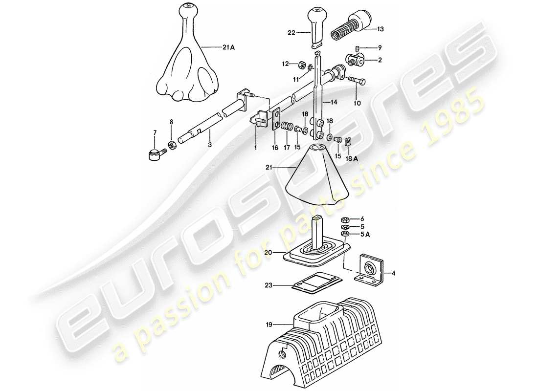 porsche 928 (1988) shift mechanism - for vehicles with - manual gearbox part diagram