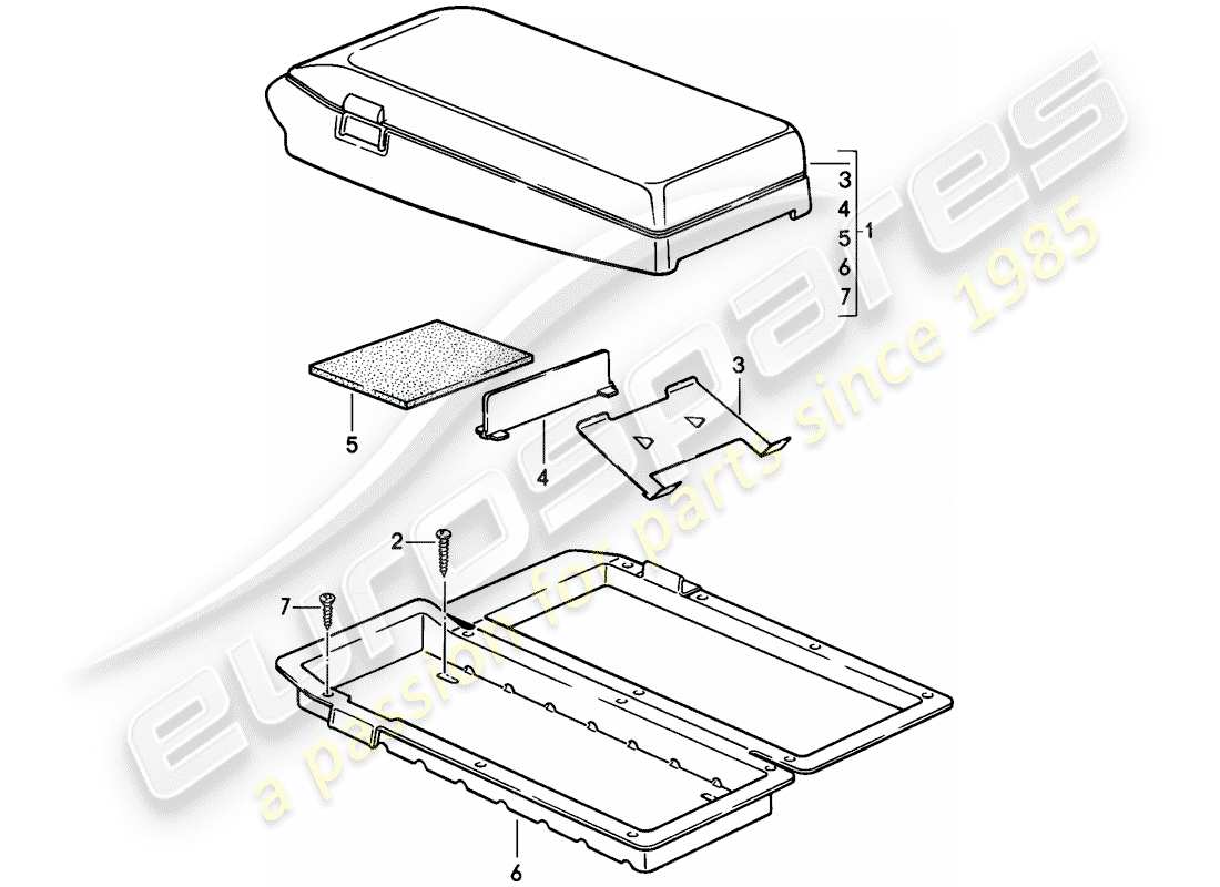 porsche 924s (1988) cassette holder part diagram