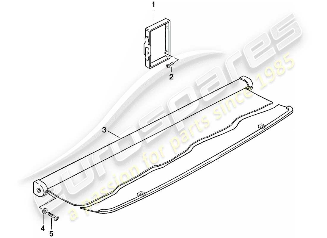 porsche 924 (1978) luggage compartment cover part diagram