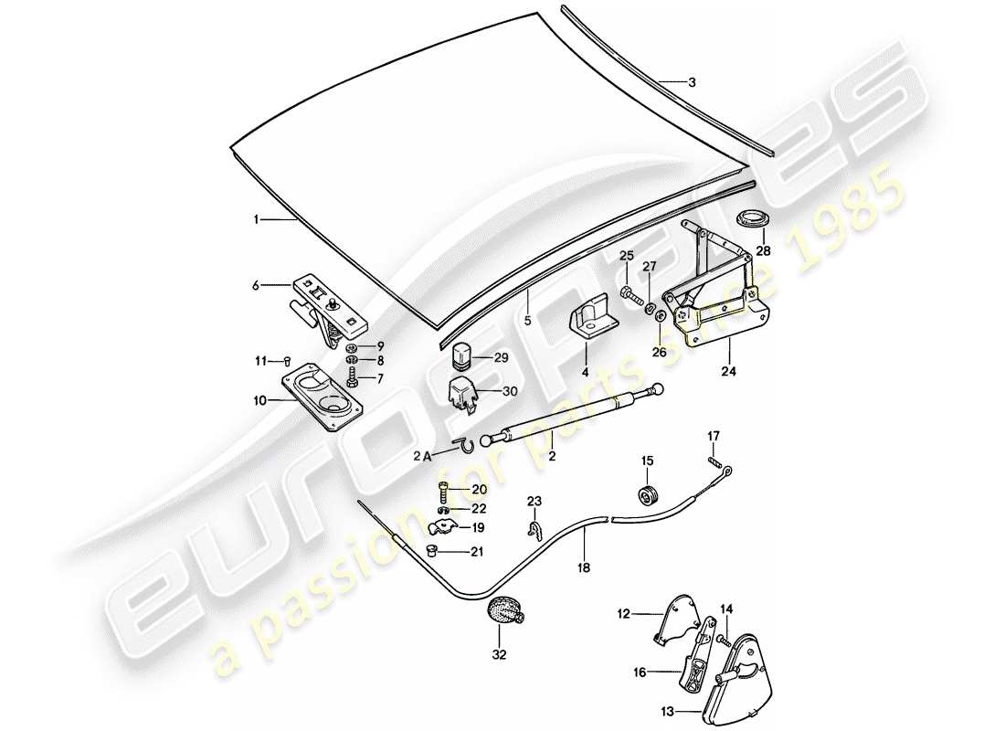 porsche 928 (1982) cover part diagram