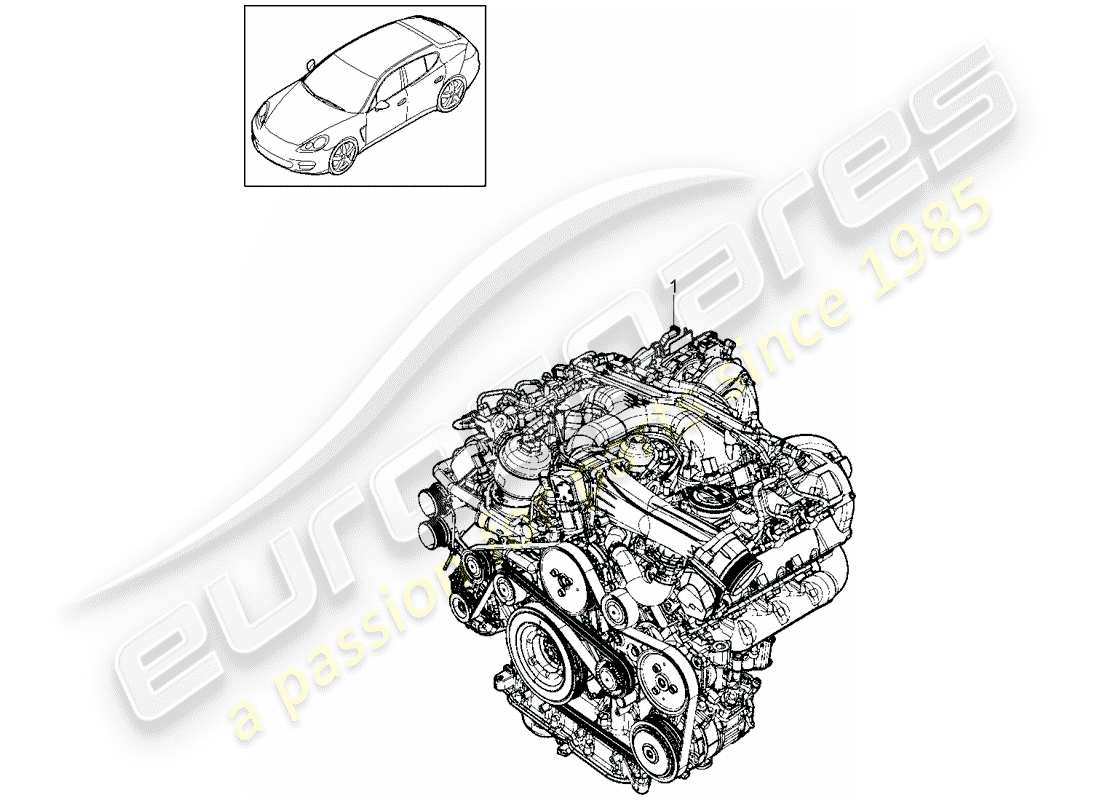 porsche panamera 970 (2012) replacement engine part diagram