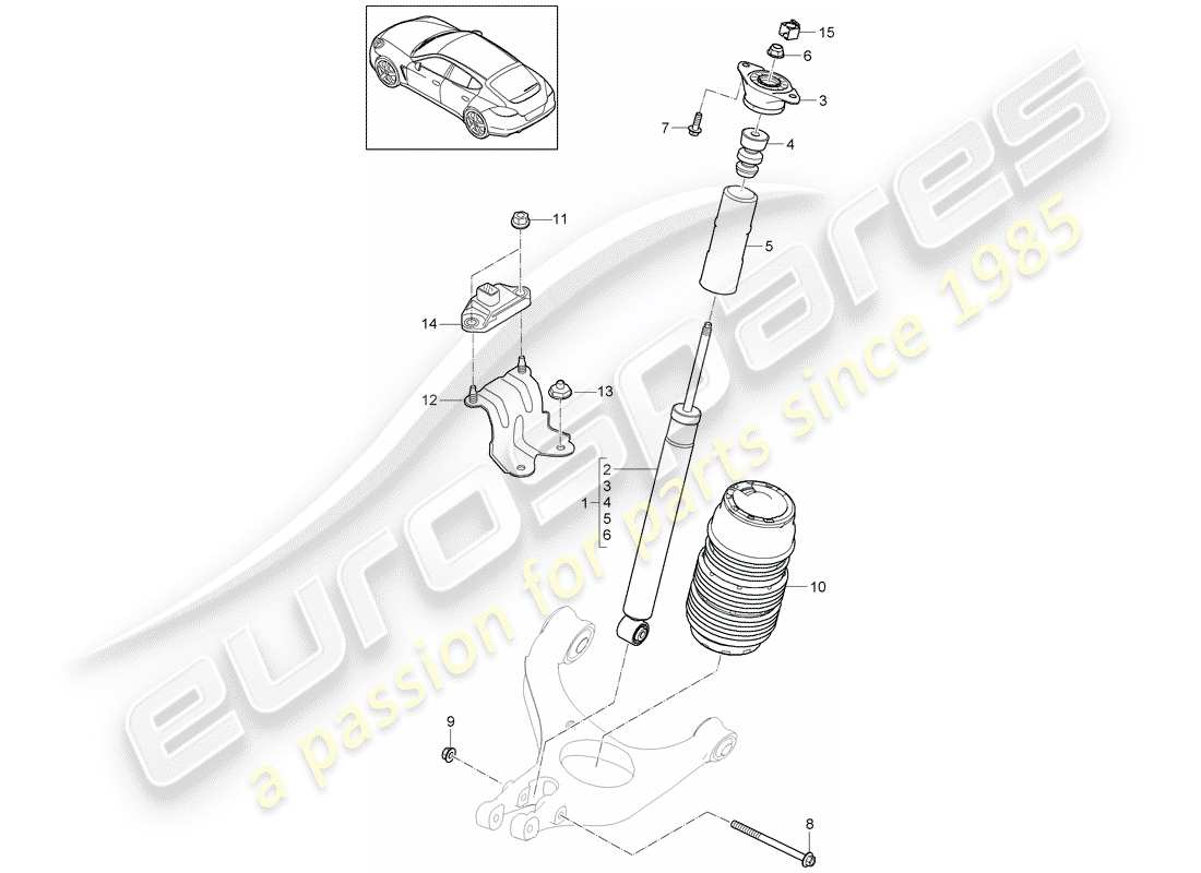 porsche panamera 970 (2012) suspension part diagram