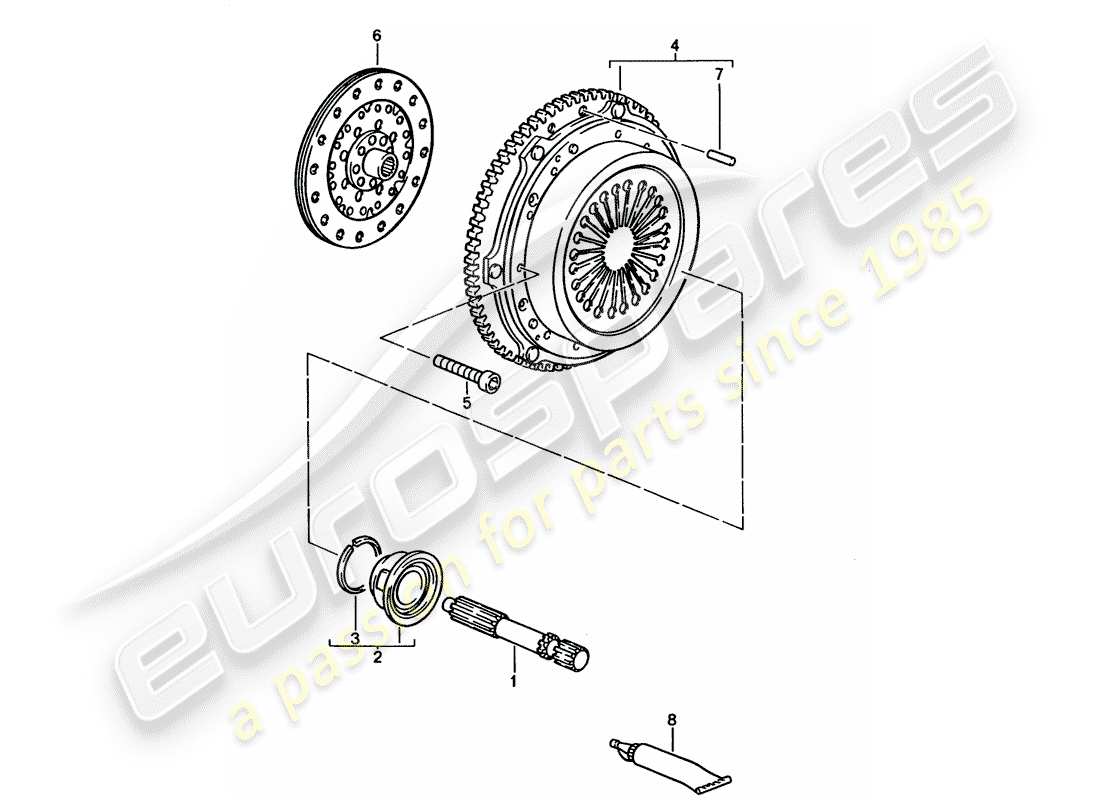 porsche 928 (1993) manual gearbox - clutch part diagram