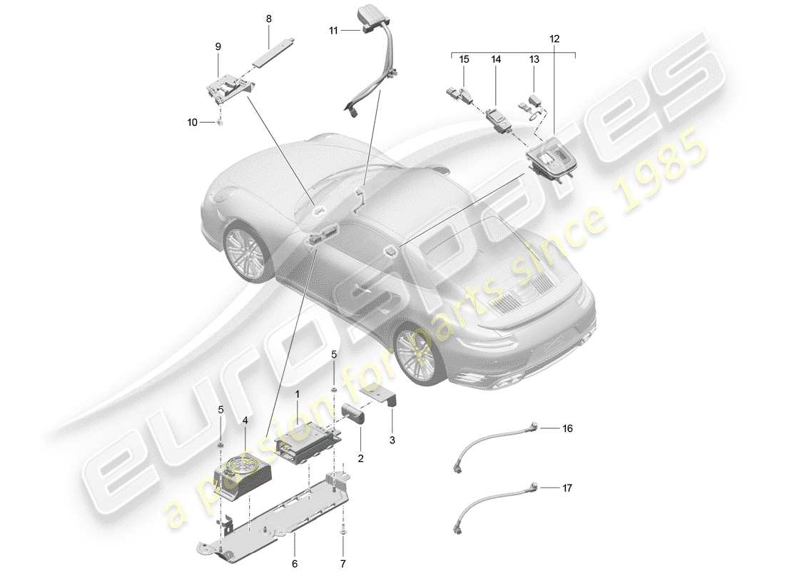 porsche 991 t/gt2rs for vehicles with telephone part diagram