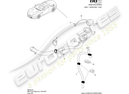 a part diagram from the aston martin dbs (2014) parts catalogue