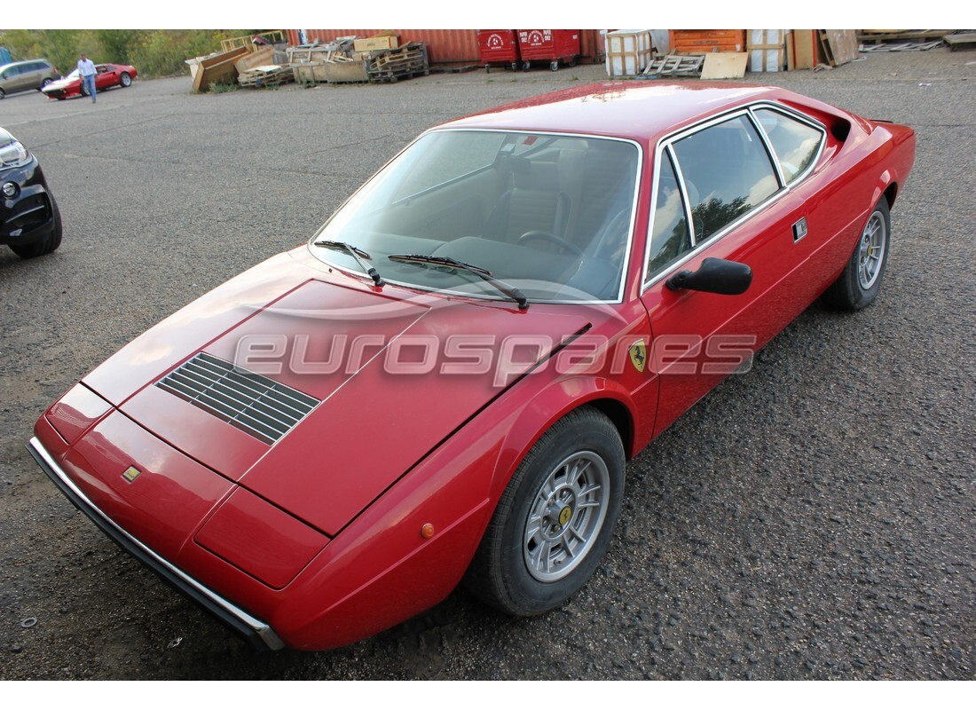Ferrari 208 GT4 Dino (1975) getting ready to be stripped for parts at Eurospares