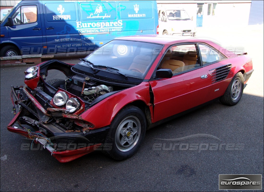 Ferrari Mondial 8 (1981) getting ready to be stripped for parts at Eurospares
