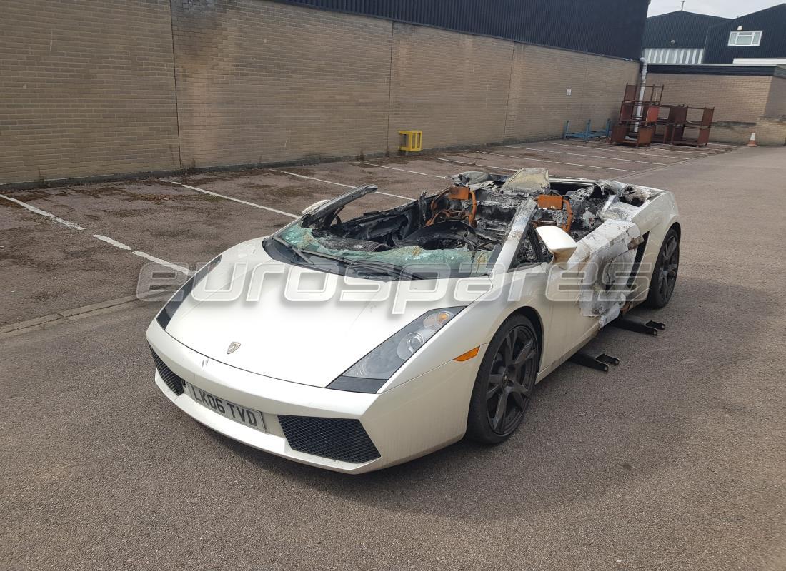 Lamborghini Gallardo Coupe (2006) getting ready to be stripped for parts at Eurospares
