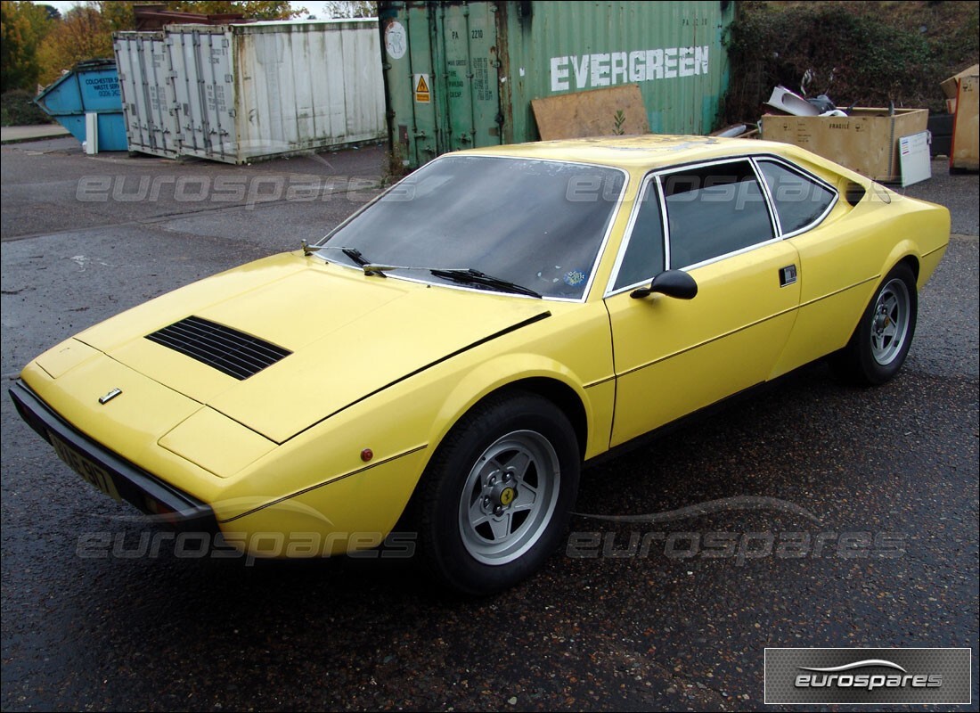 Ferrari 308 GT4 Dino (1976) getting ready to be stripped for parts at Eurospares