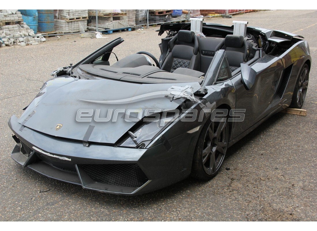 Lamborghini LP560-4 Spider (2010) getting ready to be stripped for parts at Eurospares