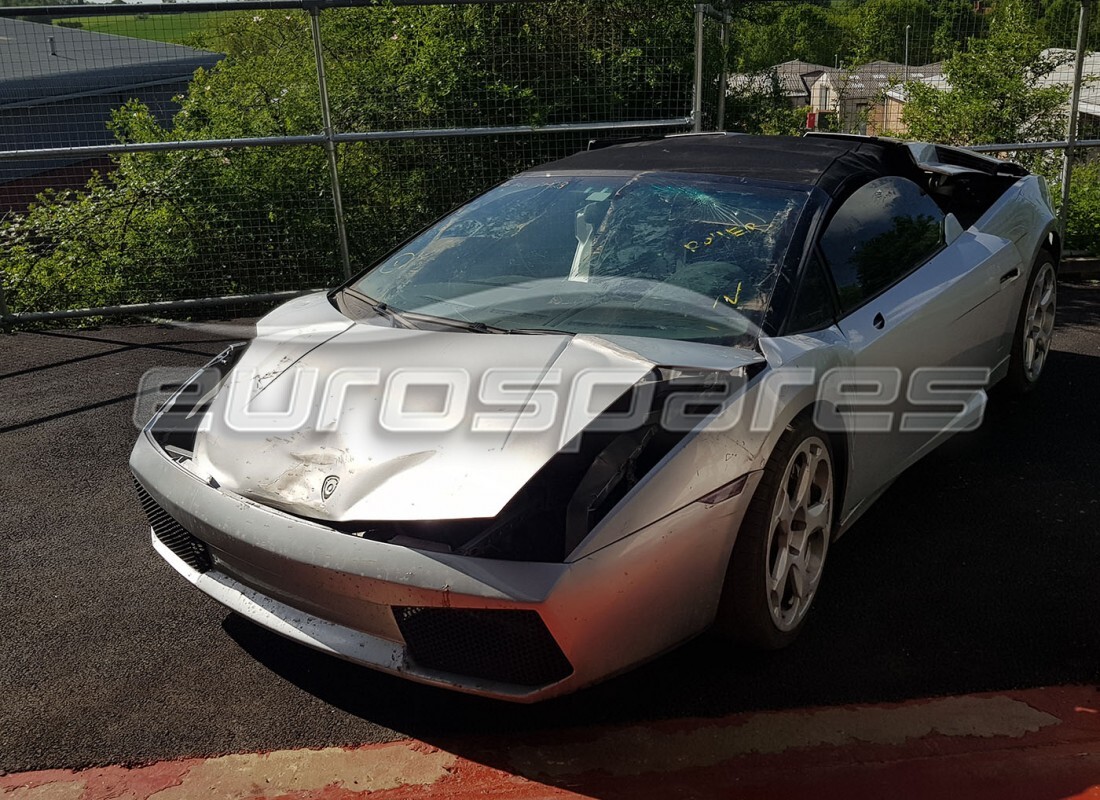 Lamborghini Gallardo Spyder (2006) getting ready to be stripped for parts at Eurospares