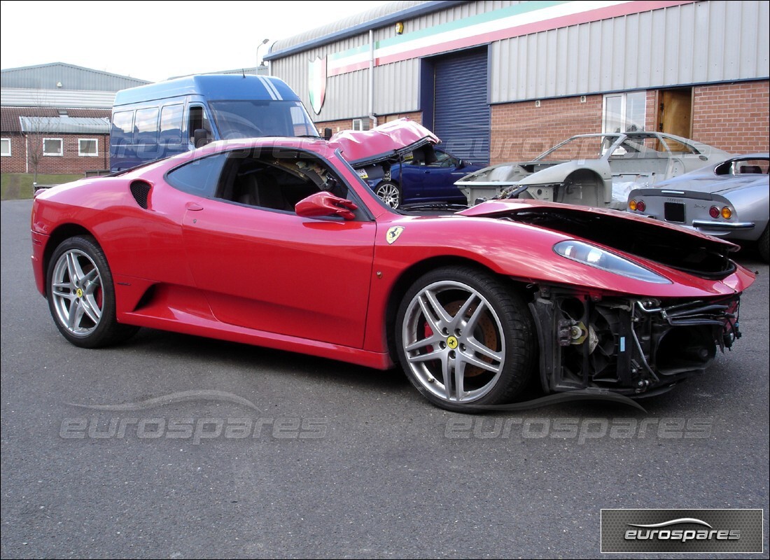 Ferrari F430 Coupe (Europe) getting ready to be stripped for parts at Eurospares