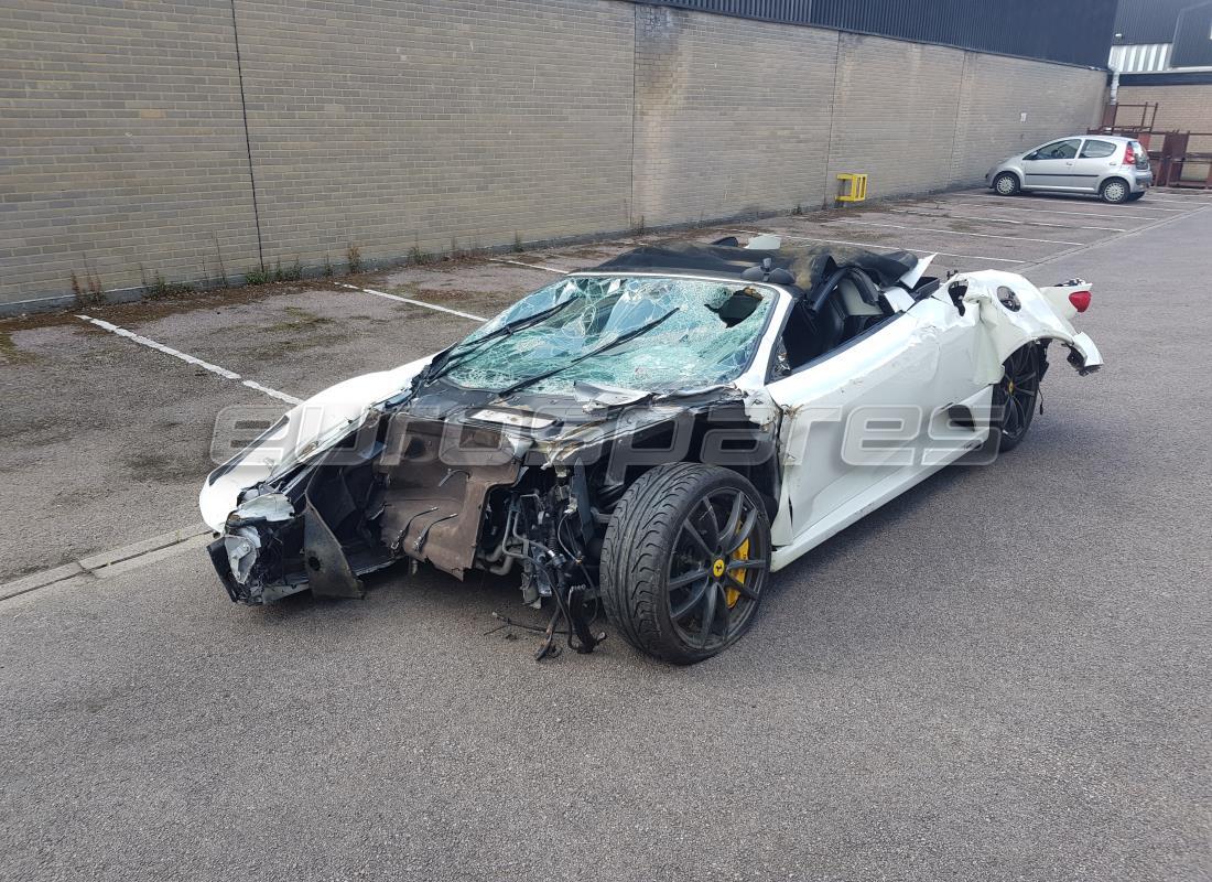 Ferrari F430 Scuderia Spider 16M (RHD) getting ready to be stripped for parts at Eurospares