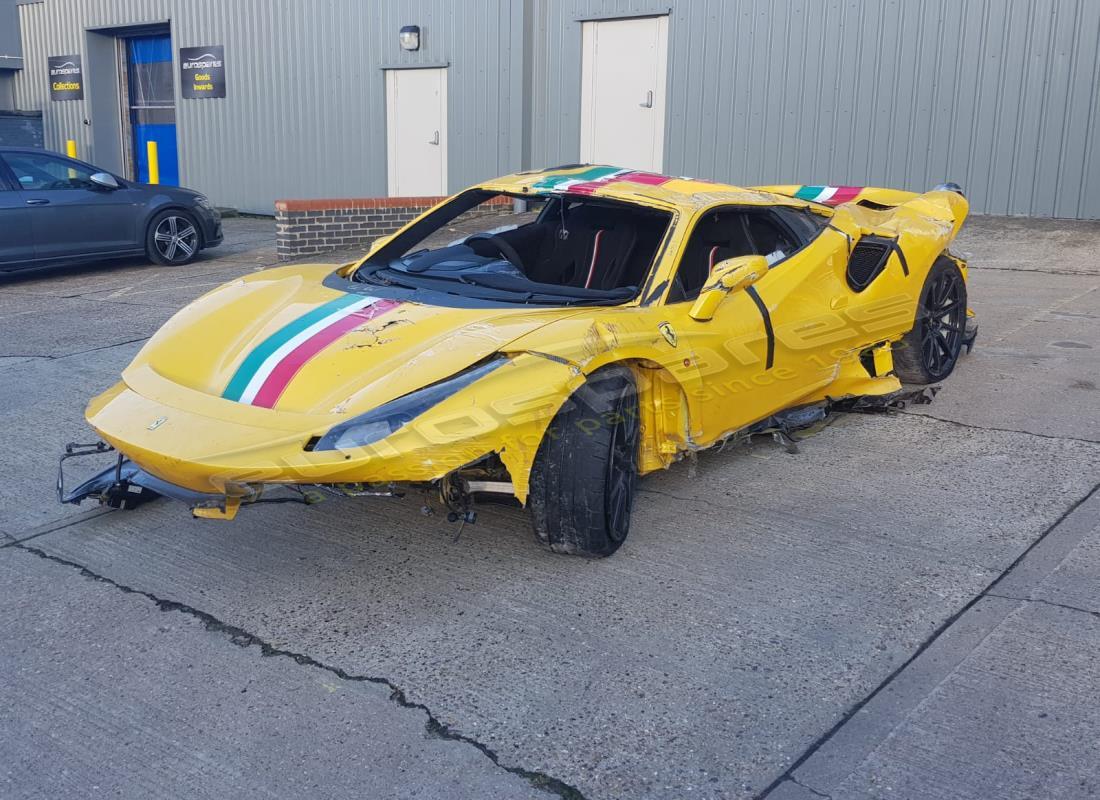 Ferrari 488 Pista getting ready to be stripped for parts at Eurospares