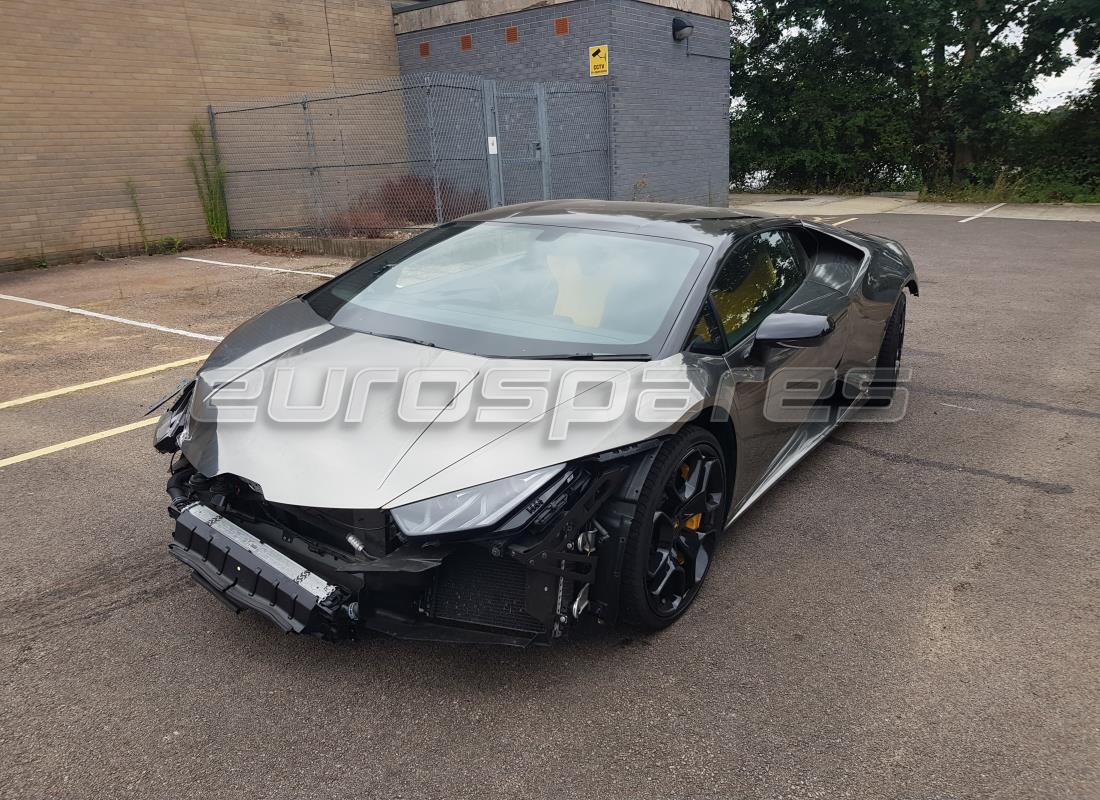 Lamborghini LP610-4 Coupe (2016) getting ready to be stripped for parts at Eurospares