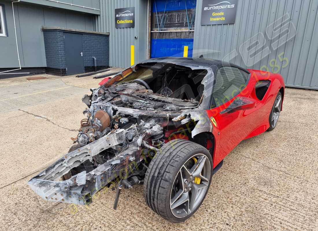 Ferrari F8 Tributo getting ready to be stripped for parts at Eurospares