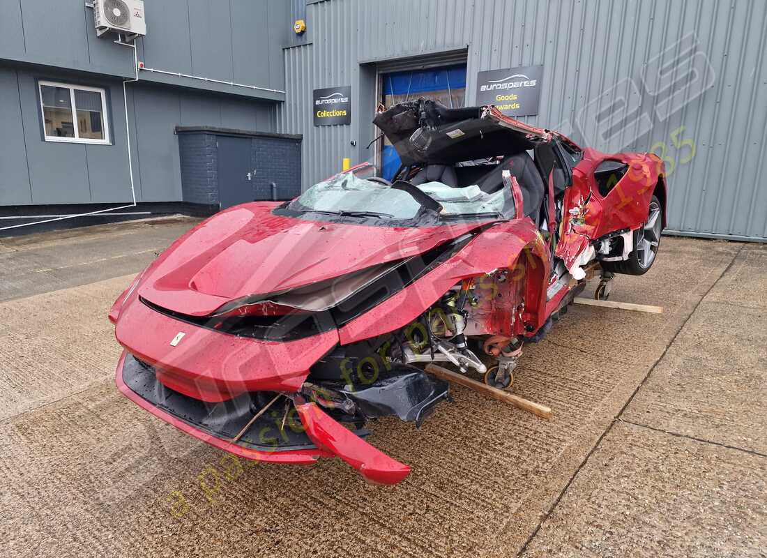 Ferrari F8 Tributo getting ready to be stripped for parts at Eurospares