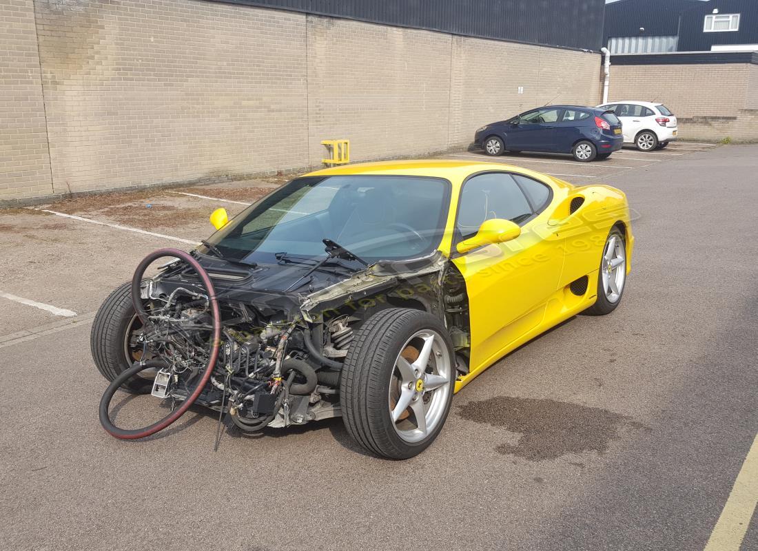Ferrari 360 Modena getting ready to be stripped for parts at Eurospares