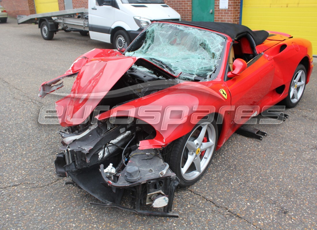 Ferrari 360 Spider getting ready to be stripped for parts at Eurospares