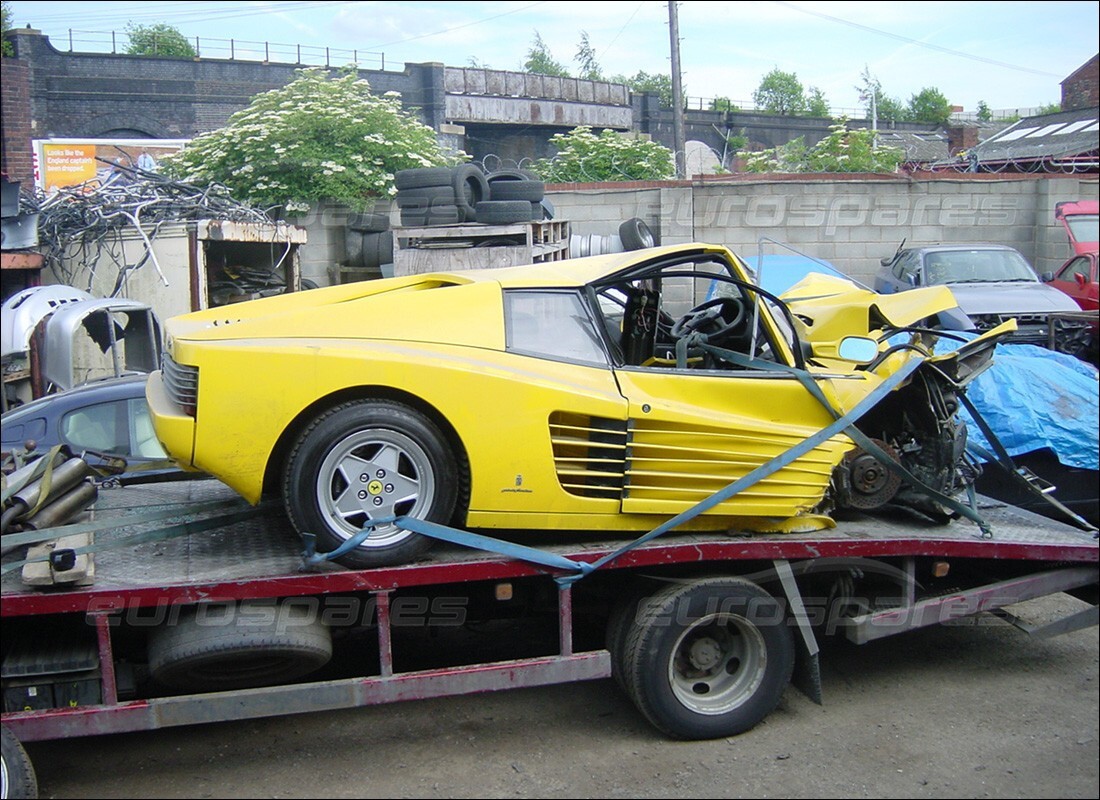 Ferrari 512 TR getting ready to be stripped for parts at Eurospares