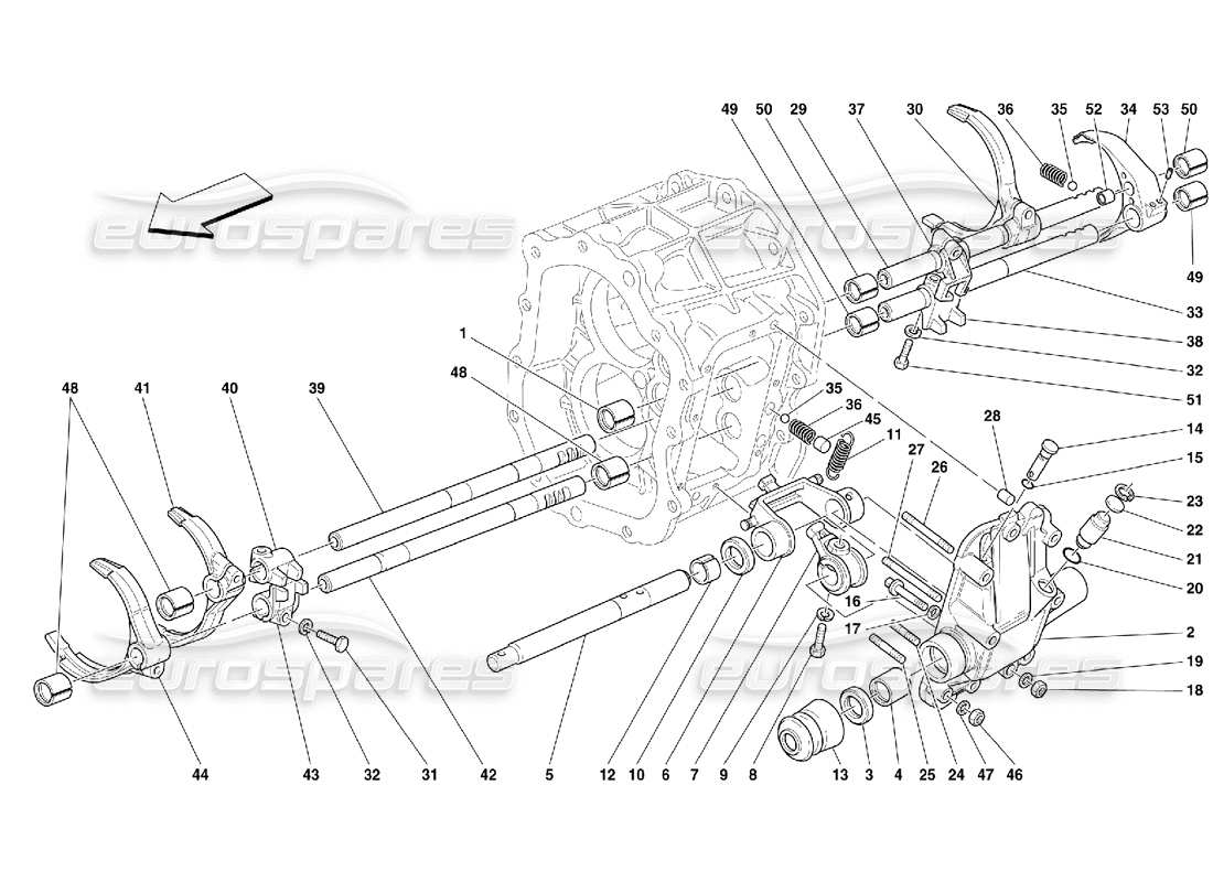 Ferrari 456 M GT/M GTA Inside Gearbox Controls -Not for 456M GTA Part Diagram