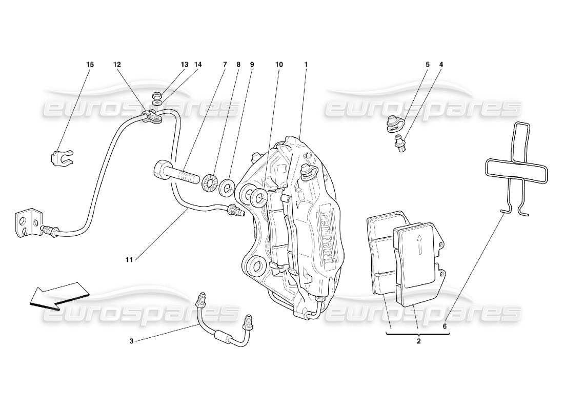 Ferrari 456 M GT/M GTA Caliper for Rear Brake Parts Diagram