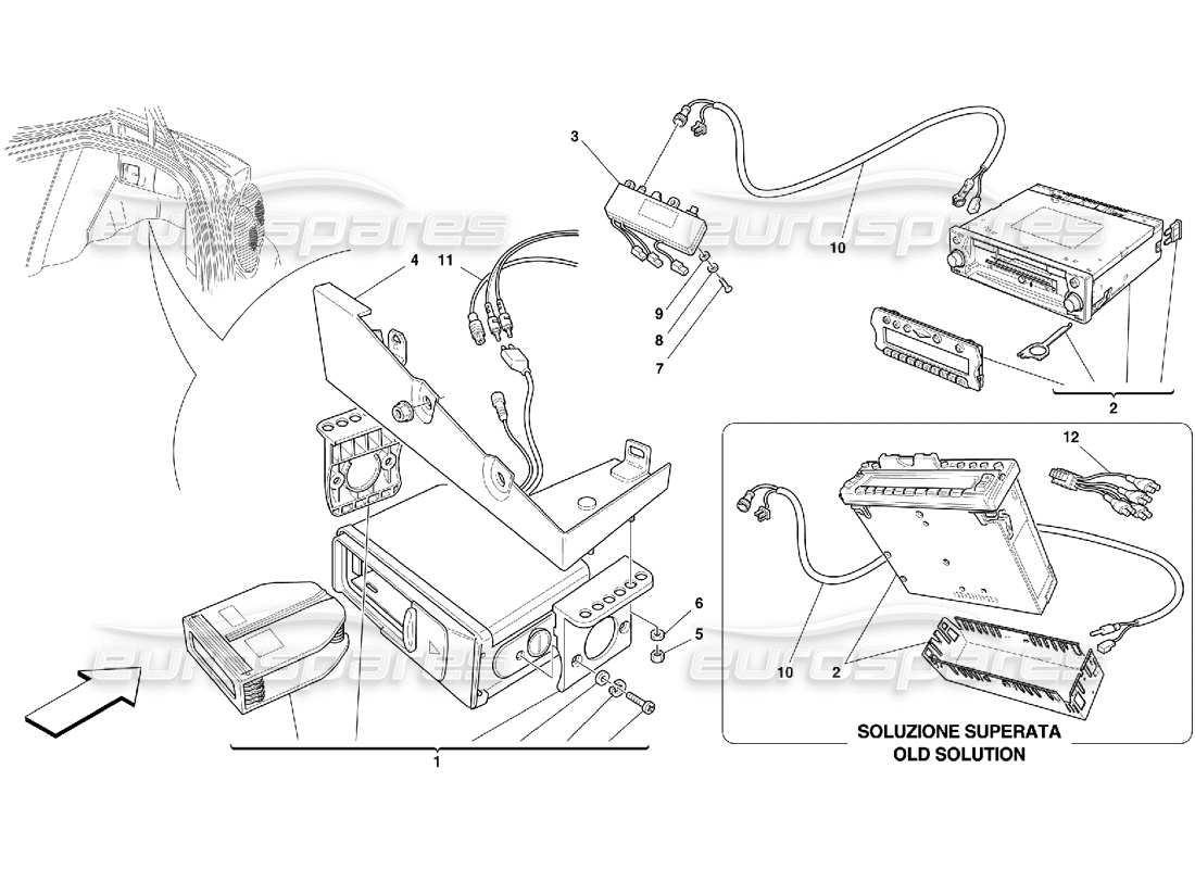 Ferrari 456 M GT/M GTA Stereo Equipment Part Diagram