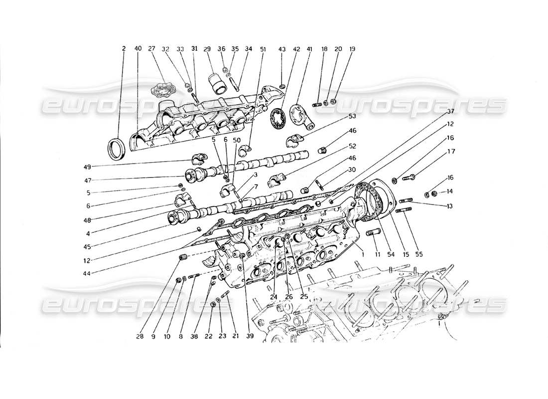 Ferrari 308 GT4 Dino (1979) Cylinder head (Right) Parts Diagram