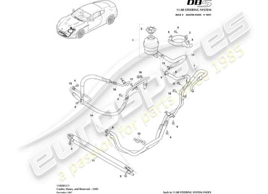 a part diagram from the Aston Martin DBS (2008) parts catalogue