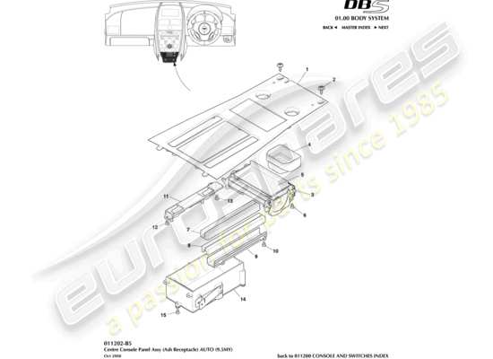 a part diagram from the Aston Martin DBS (2010) parts catalogue