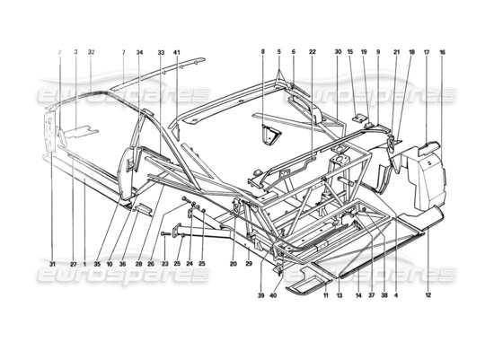 a part diagram from the Ferrari Mondial 8 (1981) parts catalogue