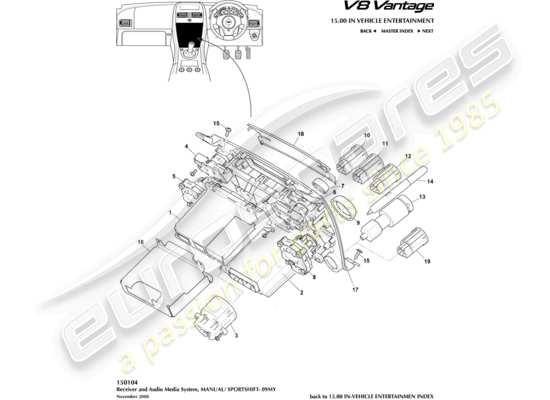 a part diagram from the Aston Martin V8 Vantage (2017) parts catalogue