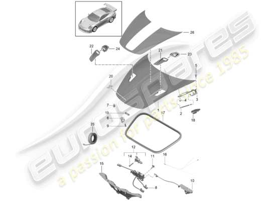 a part diagram from the Porsche 991 Turbo (2018) parts catalogue