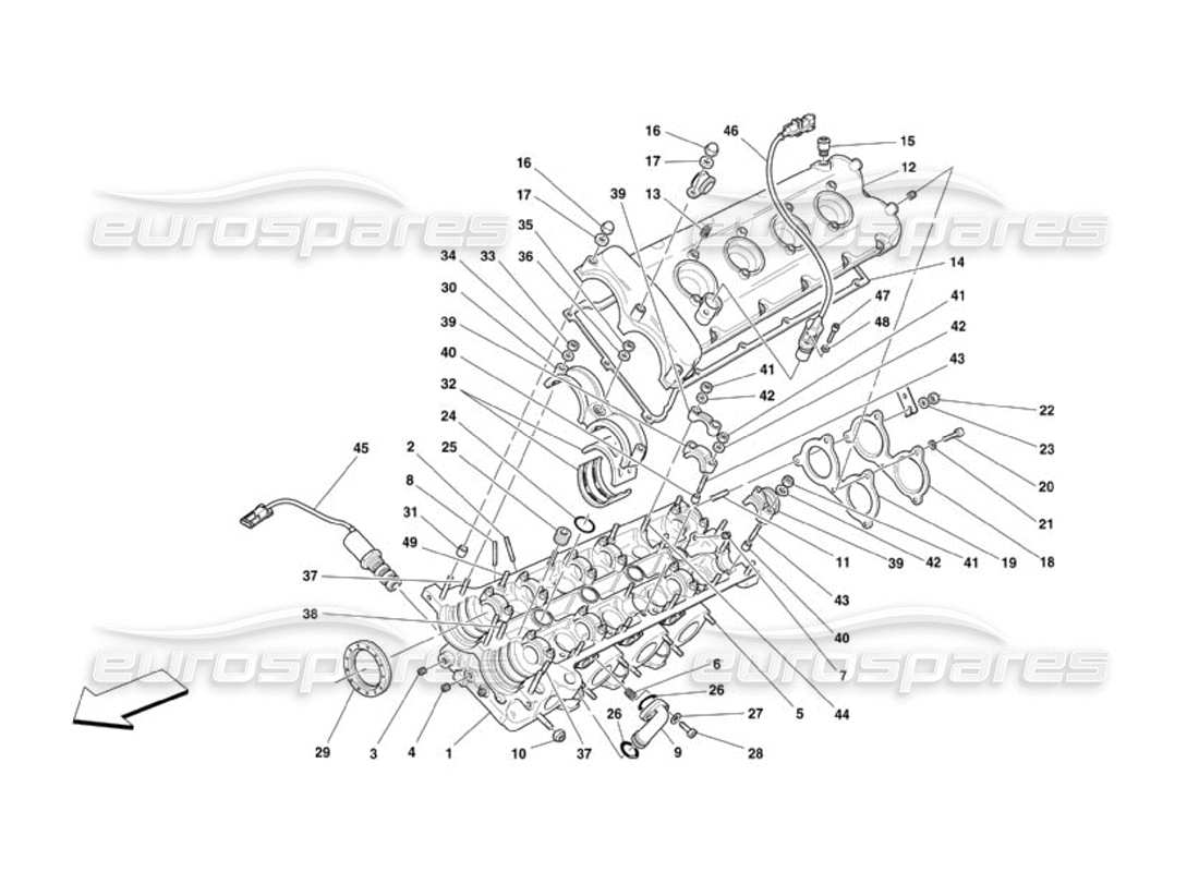 Ferrari 360 Challenge (2000) LH Cylinder Head Parts Diagram