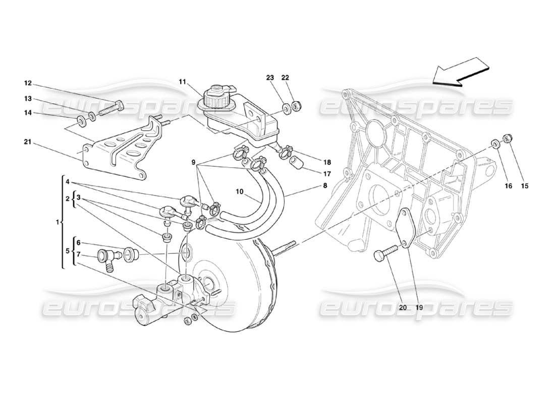 Ferrari 360 Challenge Stradale Brakes Hydraulic Control Parts Diagram
