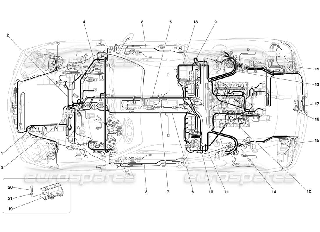 Ferrari 360 Challenge Stradale electrical system Part Diagram