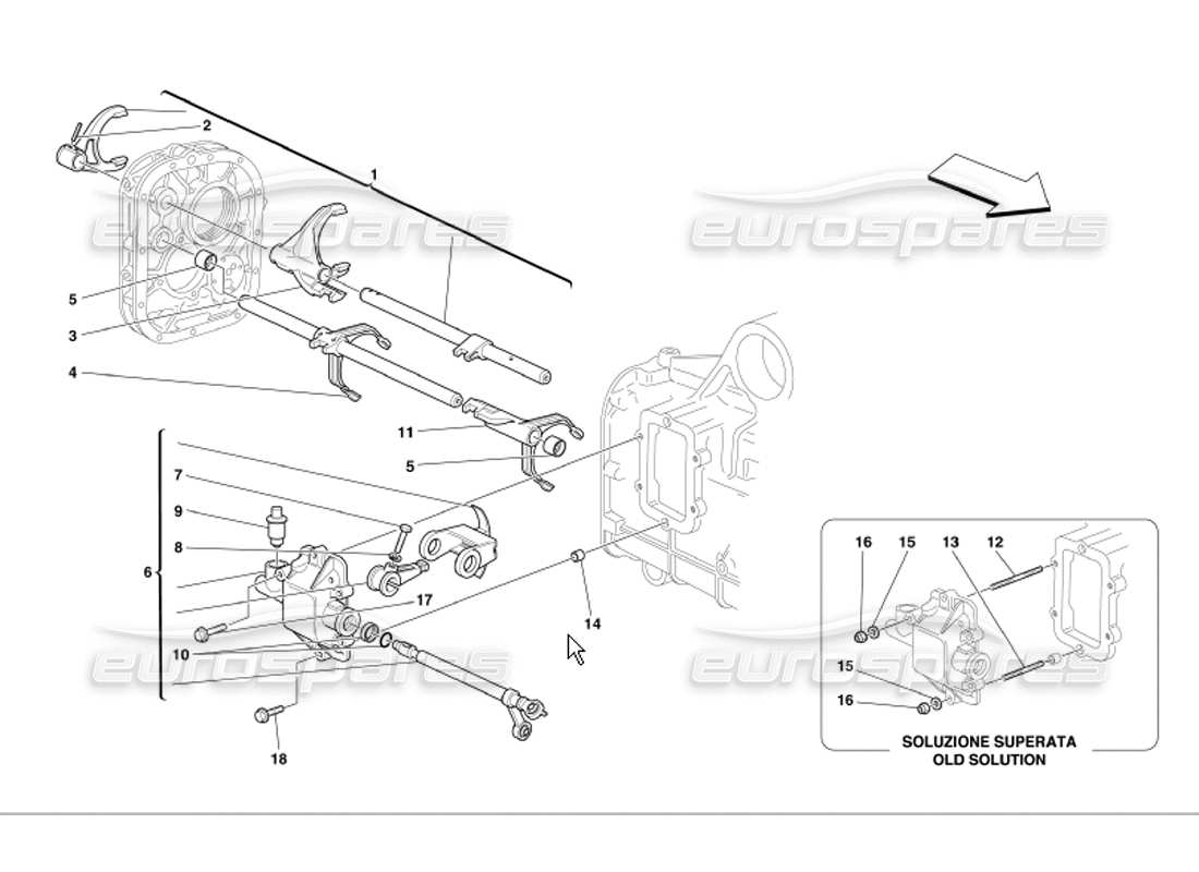 Ferrari 360 Modena Inside Gearbox Controls Part Diagram