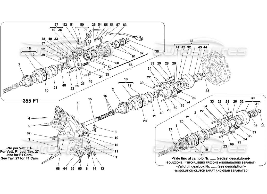 Ferrari 355 (5.2 Motronic) Clutch Control Part Diagram