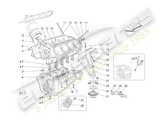 a part diagram from the Maserati Granturismo MC Stradale (2012) parts catalogue
