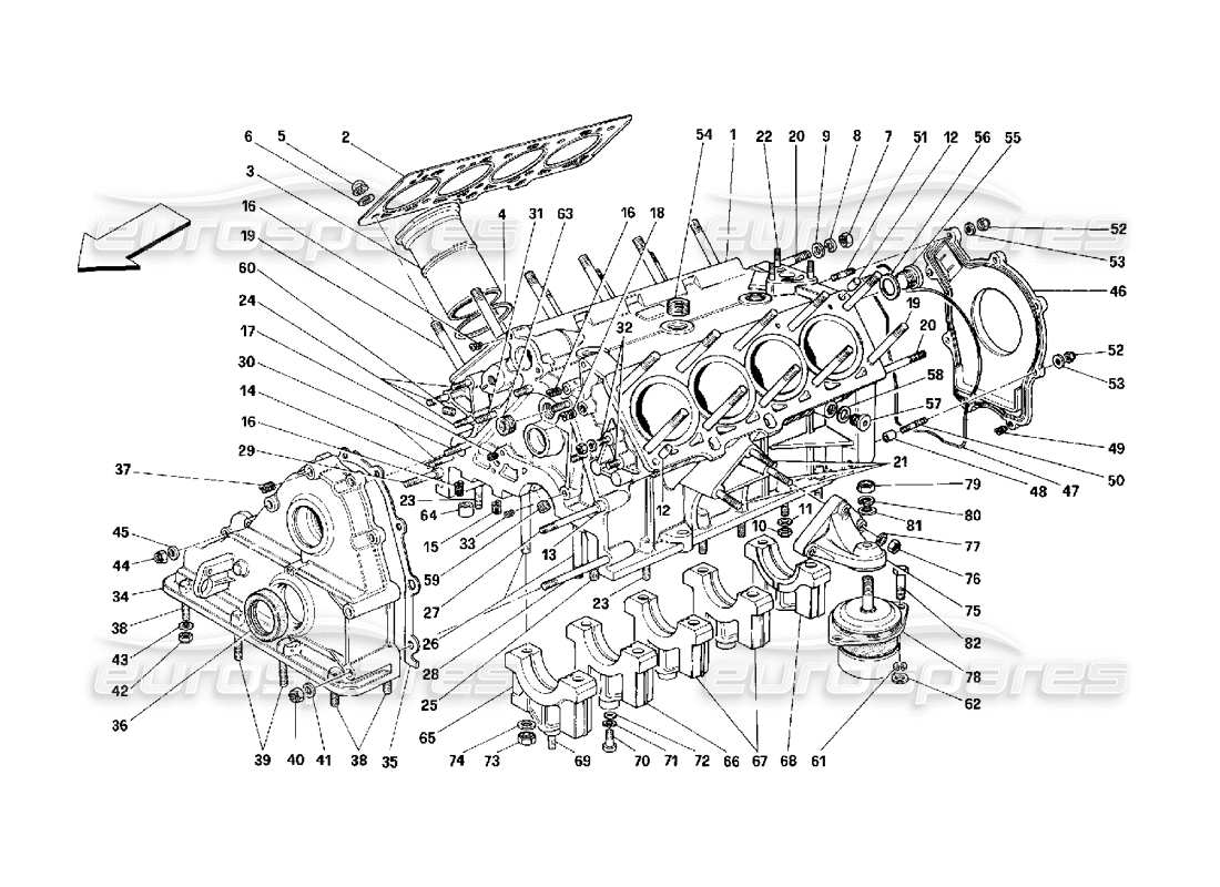 Ferrari 348 (2.7 Motronic) crankcase Parts Diagram