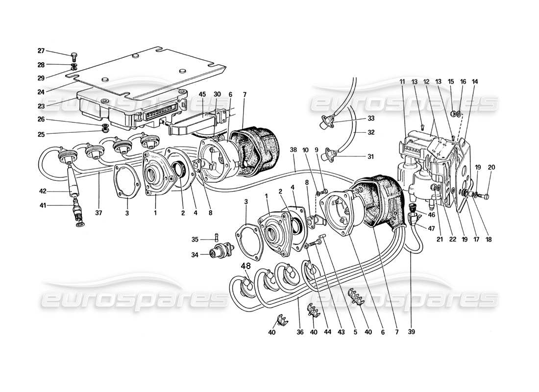 Ferrari 328 (1985) engine ignition Parts Diagram