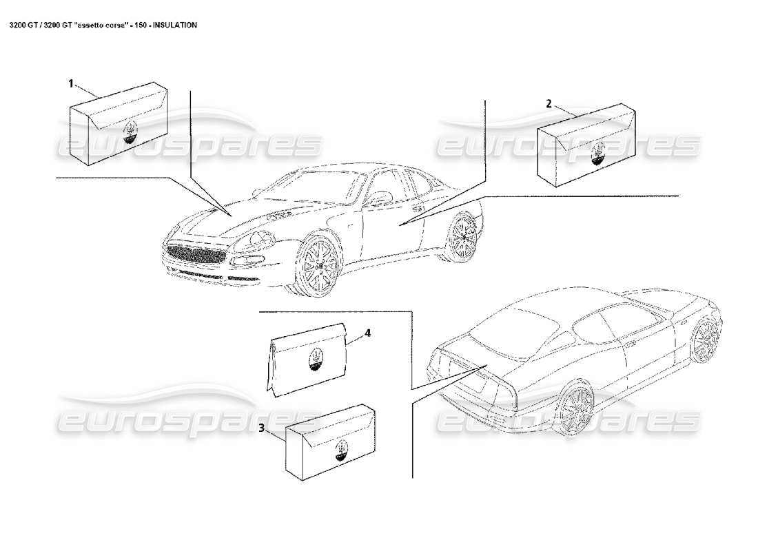 Maserati 3200 GT/GTA/Assetto Corsa Insulation Parts Diagram