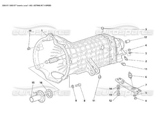 a part diagram from the Maserati 3200 parts catalogue