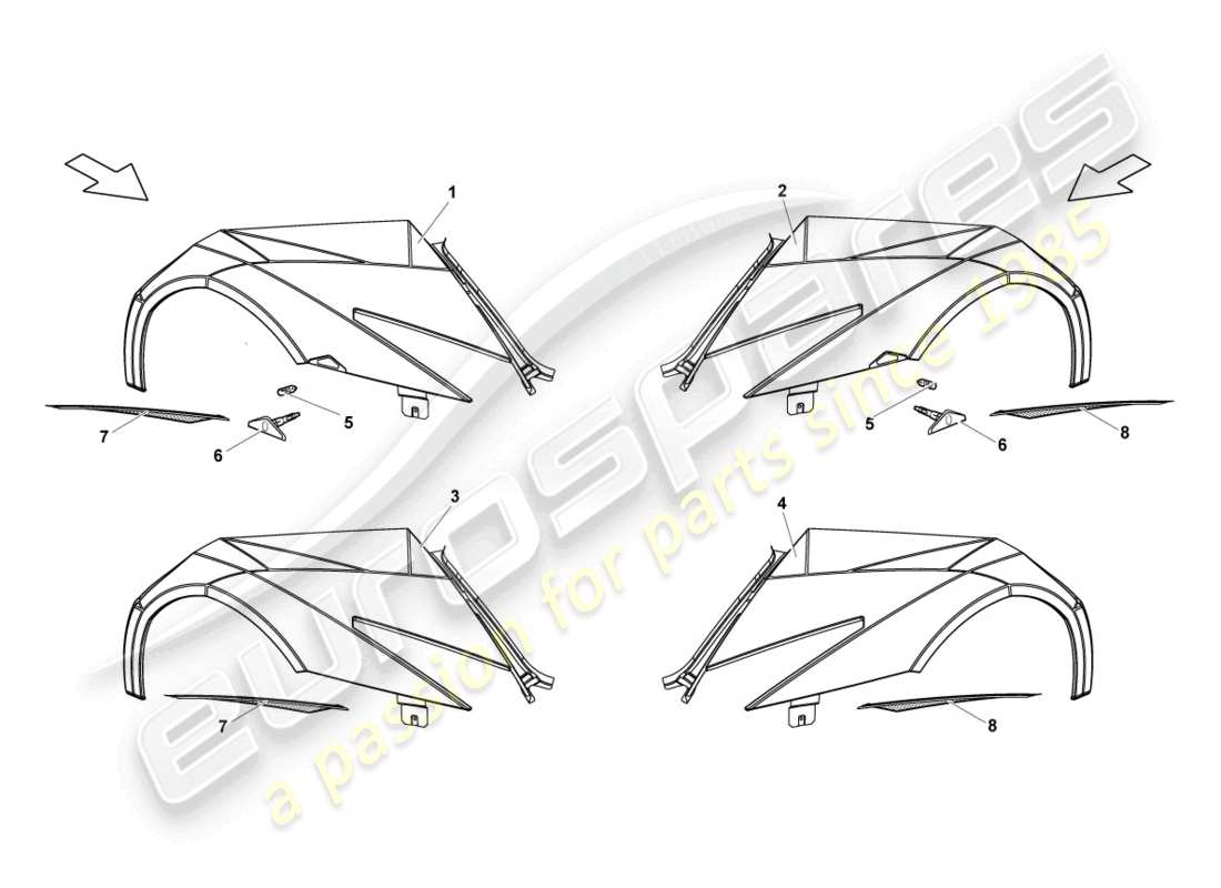 Lamborghini Reventon WING FRONT Parts Diagram